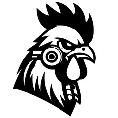 Silhouette of a rooster robot
