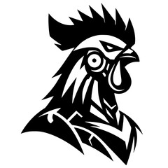 Silhouette of a rooster robot