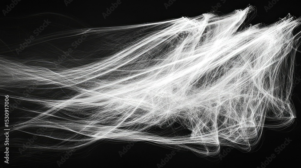 Poster high-resolution abstract white waves creating a sense of motion and depth.
