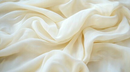 Obraz premium High-resolution close-up of a crumpled white fabric with delicate folds and textures.