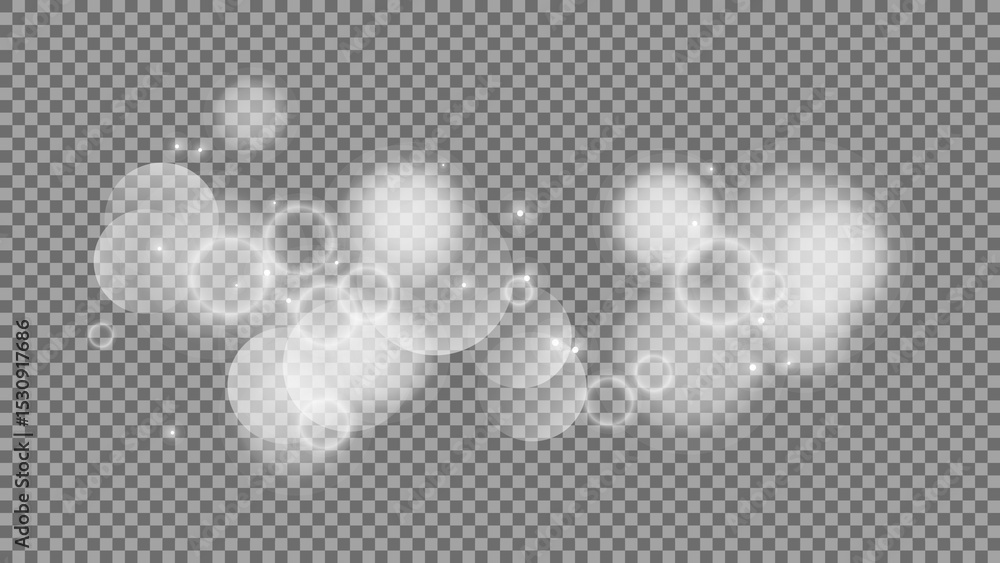Poster bokeh circles on transparent background