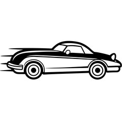Retro Speedster line art vector