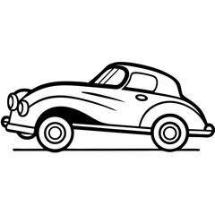 Retro Speedster line art vector