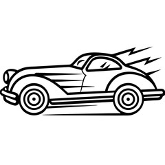 Retro Speedster line art vector