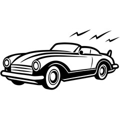 Retro Speedster line art vector