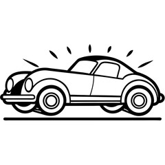 Retro Speedster line art vector