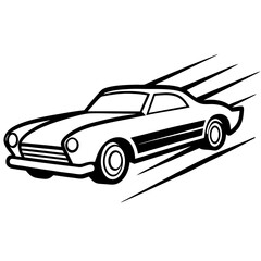 Retro Speedster line art vector
