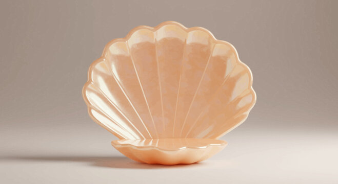 Elegant Peach Seashell Display Stand Perfect for Product Mockups Branding and Logo Design Projects