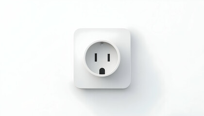 Power Outlet Plug on White Wall - Minimalist Electrical Design