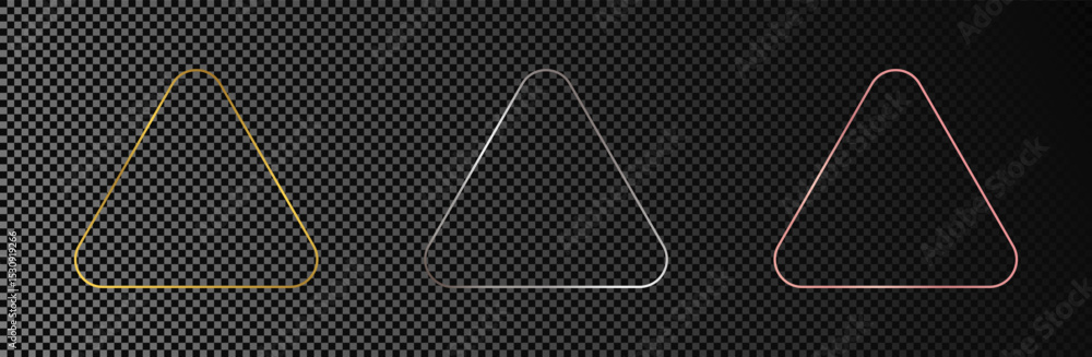Poster set of three rounded rhombus frames
