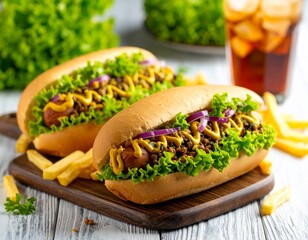 Wege hot dog z kiełbaską z soczewicy, musztardą Dijon i czerwoną cebulą