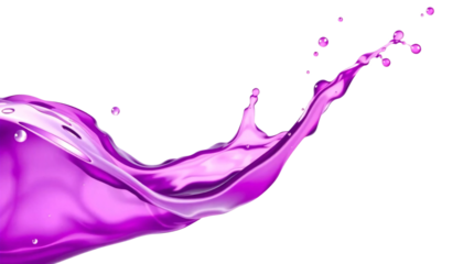 Purple juice splash isolated on transparent background
