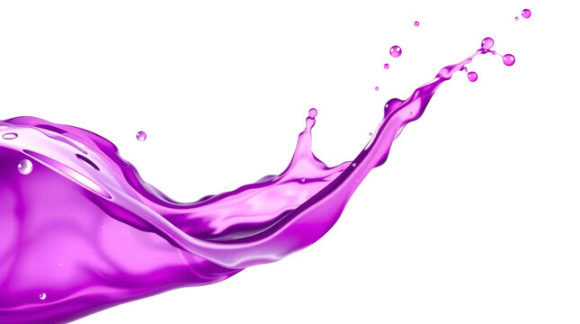 Purple juice splash isolated on transparent background