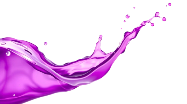 Purple juice splash isolated on transparent background