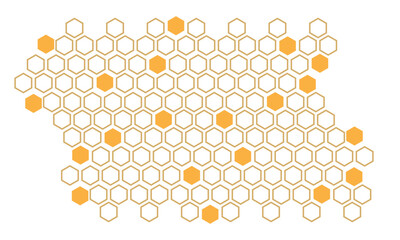 abstract simple orange outline honeycomb pattern can be used background.