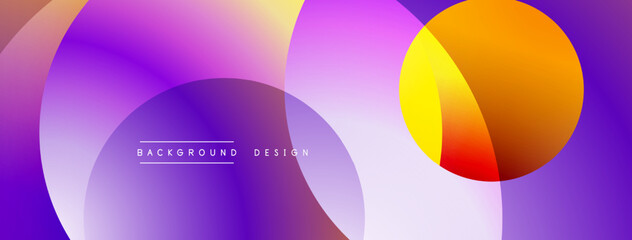 Obraz premium Abstract fluid shapes overlap, creating vibrant purple, orange gradients. Modern design element for backgrounds, presentations. Smooth transitions visible.