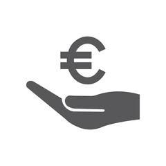 hand holding euro symbol
