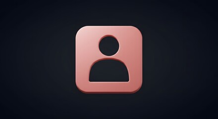 3D User Icon in Modern Design on Dark Background - Profile, Account