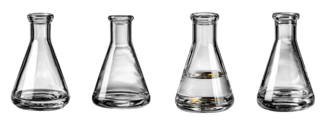 Glass Laboratory Flasks in Various Sizes for Scientific Use