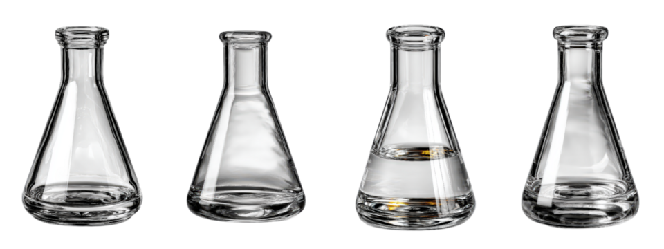 Glass Laboratory Flasks in Various Sizes for Scientific Use