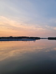 sunset over the river