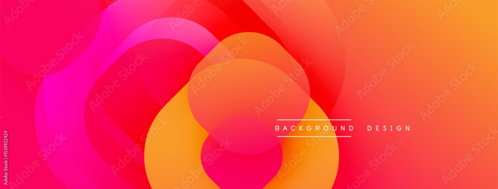 Poster abstract fluid shapes blend, creating vibrant orange, pink gradients. modern design element for back
