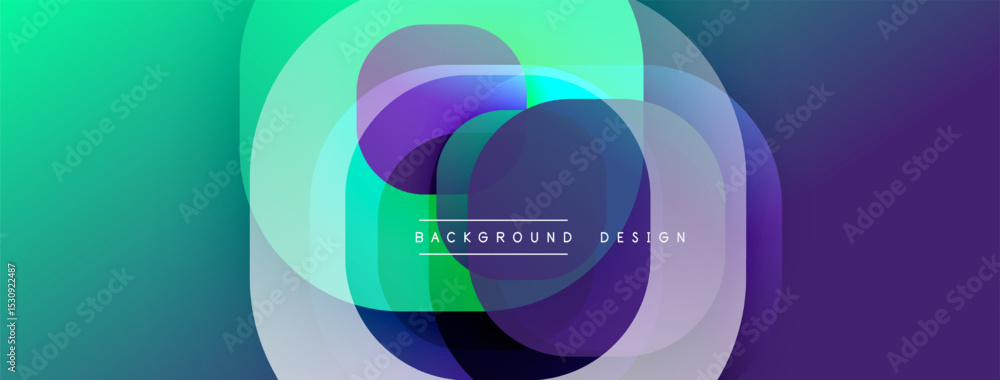 Aufkleber Abstract vibrant layers create flowing shapes. Gradient colors blend, forming dynamic visual composition. Modern design element.