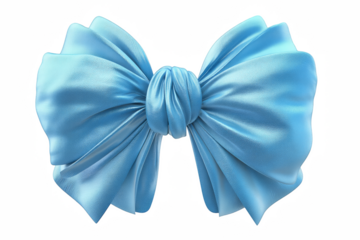 Soft Baby Blue Satin Bow with Puffy Texture for Decorative Use