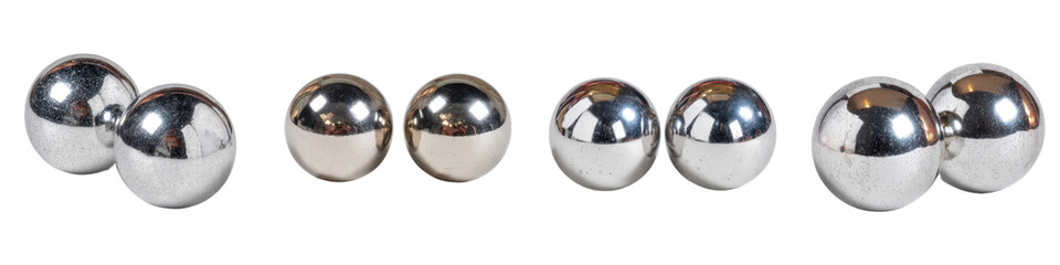Metallic Spheres in Row for Artistic and Modern Design Elements