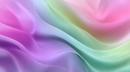Obraz premium Serene ethereal background with a fluid pastel gradient flowing in gentle undulating waves of soft mellow colors