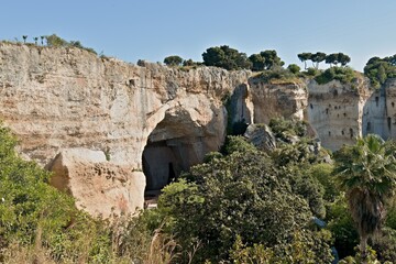 Grotta dei Cordari, Neapolis Archaeological Park in Syracuse, Sicily. UNESCO World heritage. Italy. Europe.
