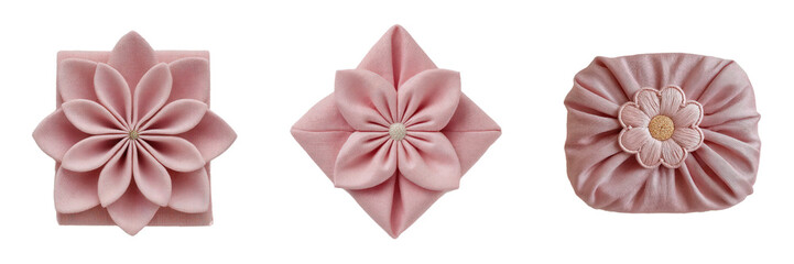 Elegant Fabric Flower Embellishments in Soft Pink Tones