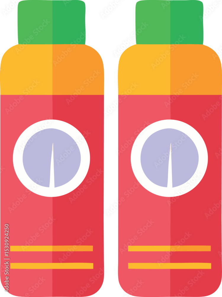 Poster pair of colorful bottles with unique design elements