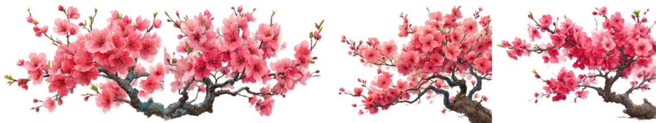 Beautiful Cherry Blossom Branches with Delicate Pink Flowers