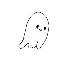 a simple and Cute Happy Ghost