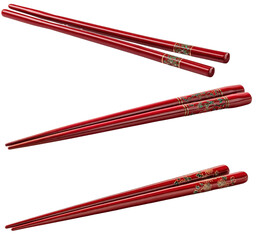 Elegant Red Chopsticks with Decorative Design for Dining or Table Settings