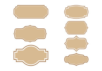 Decorative Moroccan style frame with brown border and neutral background vector