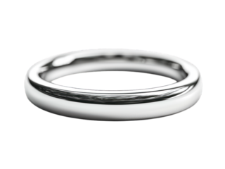 Shiny, plain silver ring on a dark, smooth background