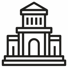 Classic Building Outline Vector Icon Free Downloadable EPS File for Architectural Designs, Logos, and Illustrations