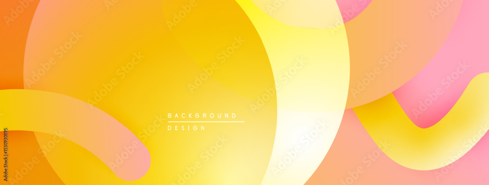 Poster abstract fluid shapes, warm color palette. yellows, oranges, pinks blend smoothly. modern design ele
