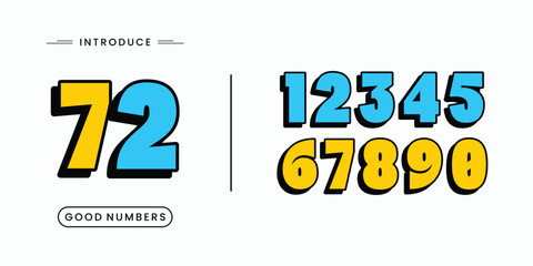 3D Number font. Beautiful elegant numerals. Vintage and old school retro typographic. Vector Illustration numbers.