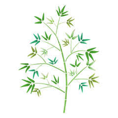 水彩の笹のベクターイラスト