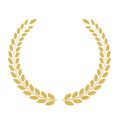 金色の月桂樹リースのアイコン風イラスト