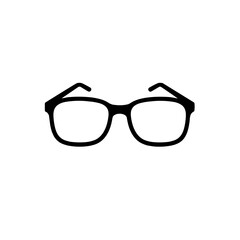 Black glasses icon in minimalist design on white background  