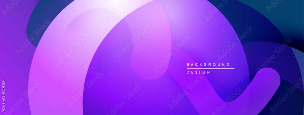 Poster abstract purple gradients overlap creating fluid shapes. modern design evokes calm, dynamic energy. 