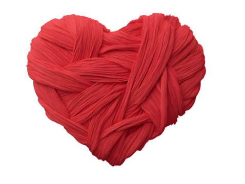 A heart made of abstract red silk isolated on a white or transparent background 26312807 1