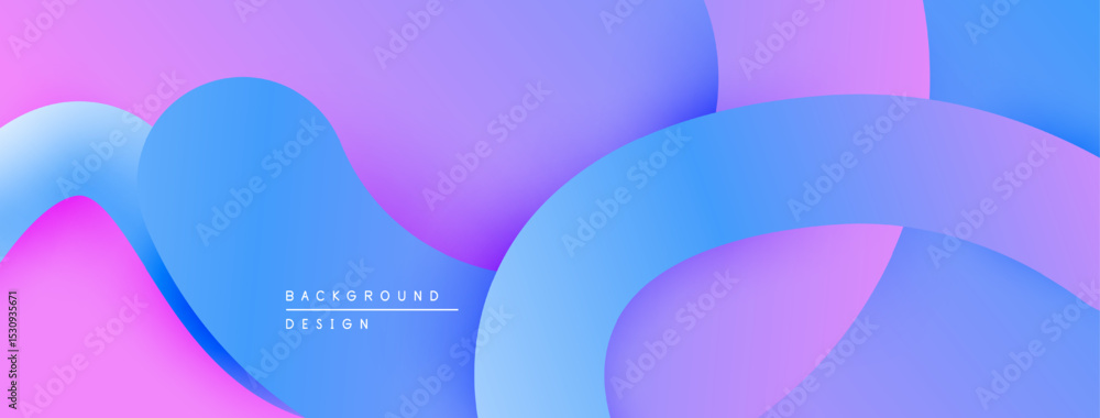 Aufkleber abstract fluid shapes, vibrant pinks, blues create smooth gradients. modern design element for backg