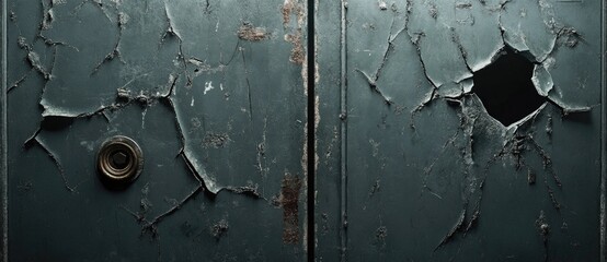 Cracked old door with worn texture