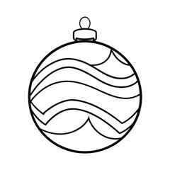 Christmas Ornament Ball Line Art Vector Illustration