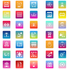 Education & Training Icon Set – Back Ground Style Vector Collection